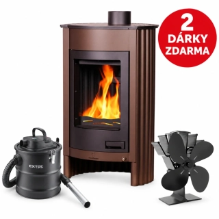 Krbová kamna HS Flamingo MASTERFLAMME MEDIE I 12 kW, hnědá sametová – HSF41-017