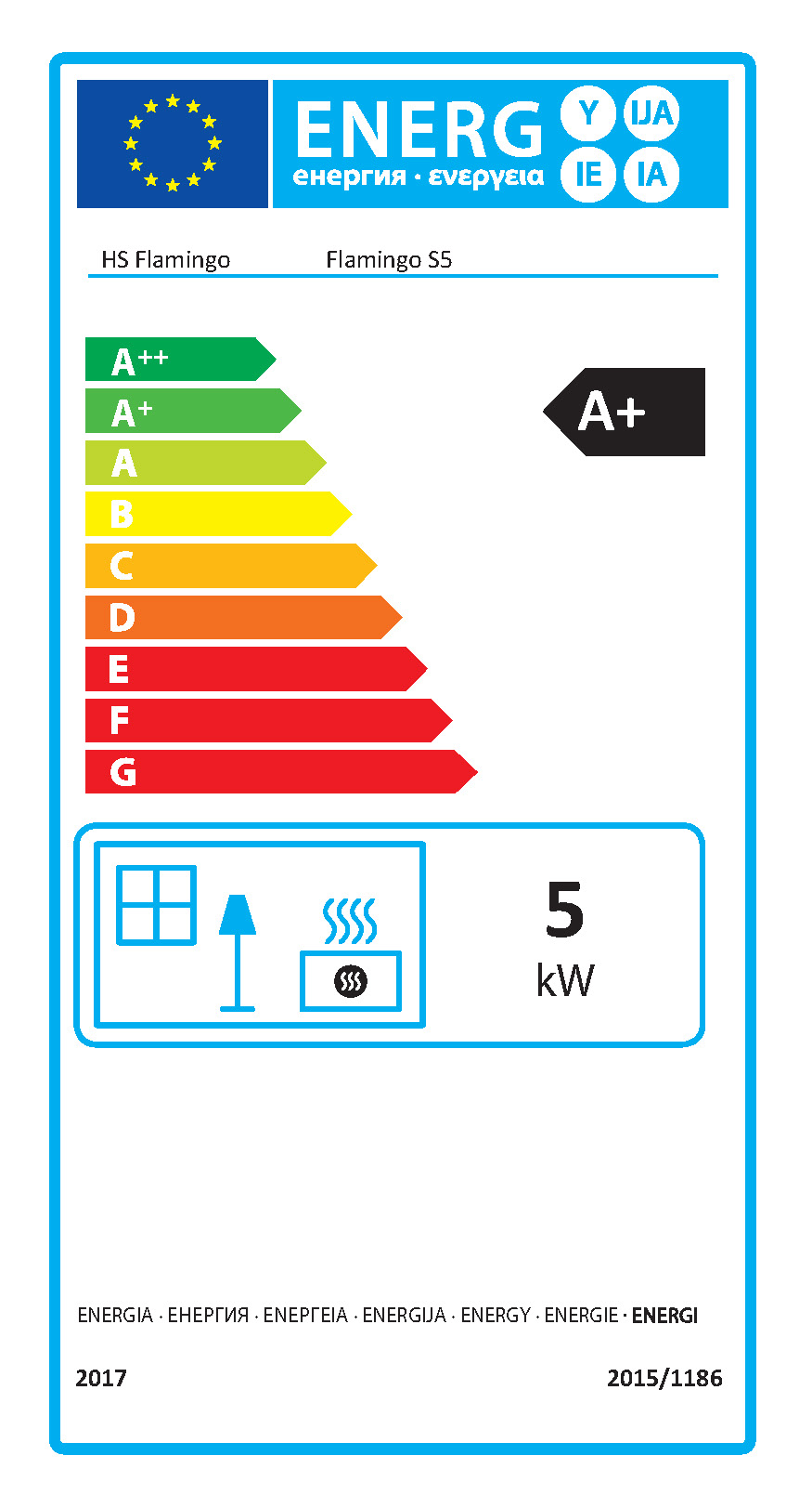 HS Flamingo KRBOVÁ vložka S5 manuální regulace - energetický štítek